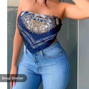 Blue handkerchief top